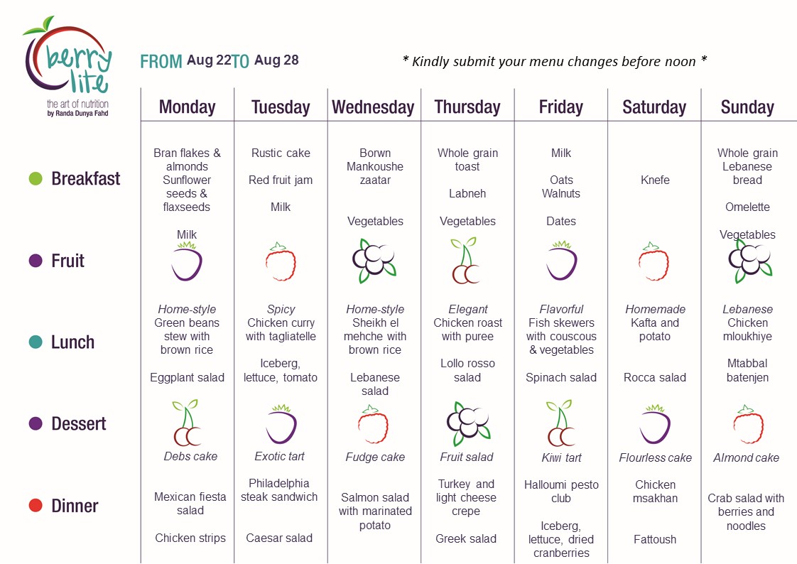 115- Berrylite menu Aug 22 till Aug 28