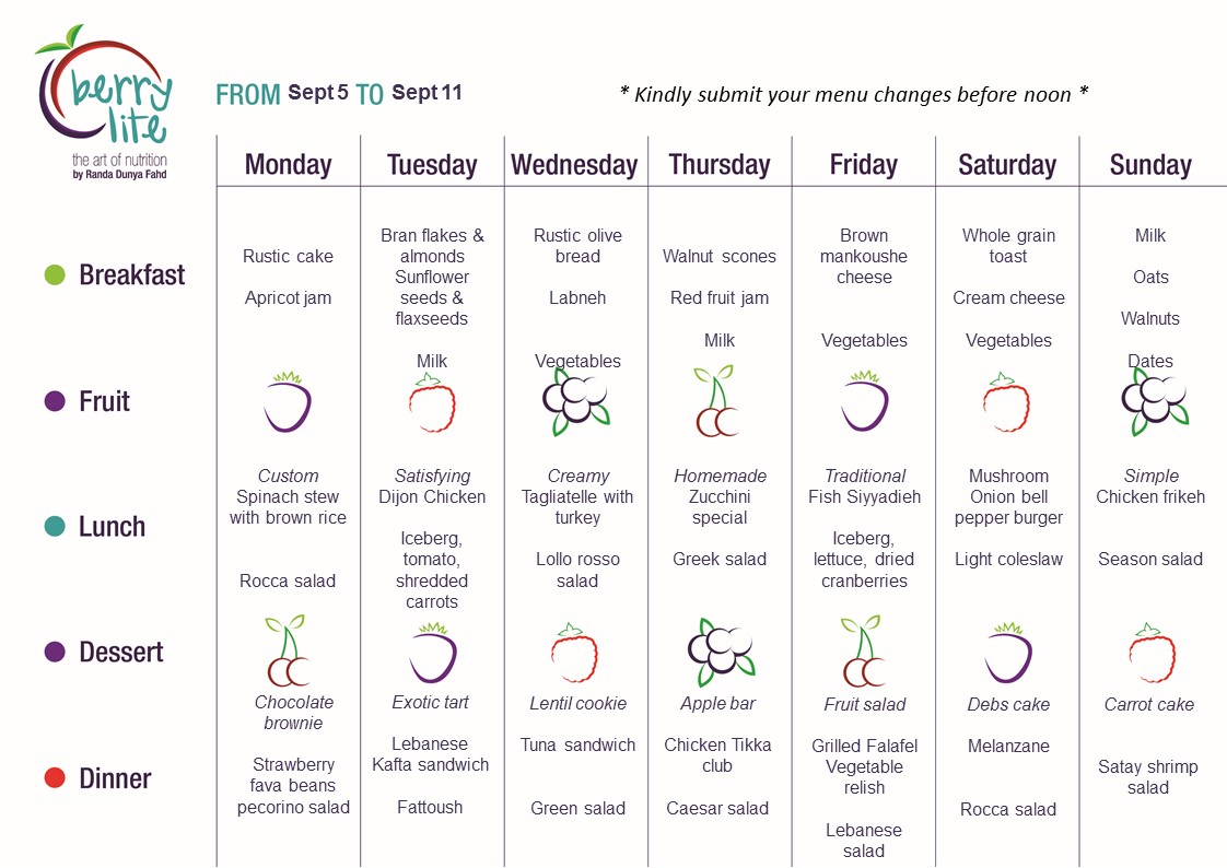 117- Berrylite menu Sept 5 till Sept 11