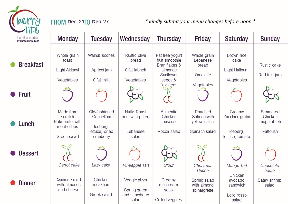 80- Berrylite menu Dec.21 till Dec. 27