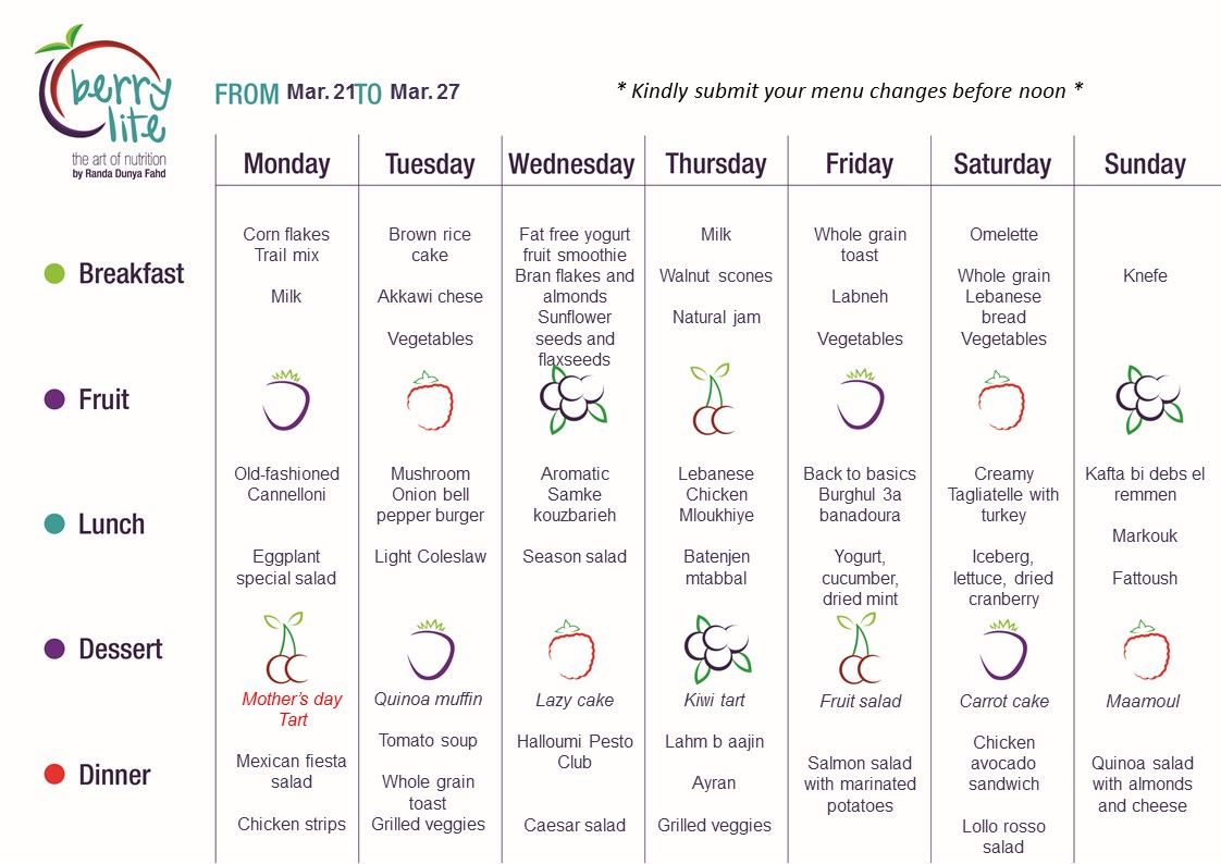 93- Berrylite menu Mar.21 till Mar. 27